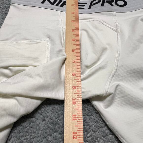 Nike Pro Warm Tights Mens Small White Media Pocket Gym Workout Activewear - Picture 8 of 9